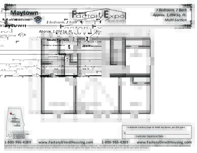 3 Bedroom, 2 Bath Approx. 1,094 Sq. Ft. Multi-Section Maytown Magenta Series