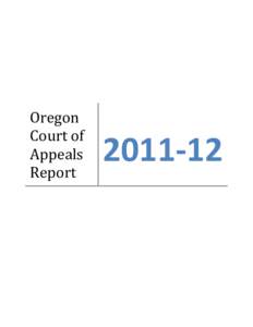 Oregon Court of Appeals Report[removed]