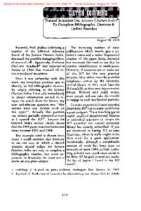 Essays of an Information Scientist, Vol:1, p.119, [removed]Current Contents, August 19, 1970 August 19, 1970 Recently, Prof. Joshua Lederberg, a