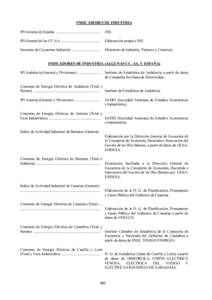 INDICADORES DE INDUSTRIA IPI General de España ................................................. INE.  IPI General de las CC.AA. ..........................................