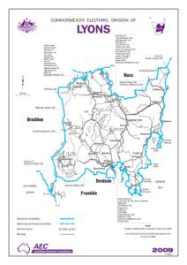 COMMONWEALTH ELECTORAL DIVISION OF  LYONS River Forth Kentish LGA Mersey R