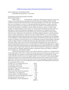 Southern Campaign American Revolution Pension Statements & Rosters Pension Application of James Brooks R1258 Transcribed and annotated by C. Leon Harris [Capitalization and punctuation partly corrected.] State of North C