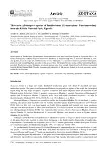 Three new Afrotropical species of Tersilochinae (Hymenoptera: Ichneumonidae) from the Kibale National Park, Uganda