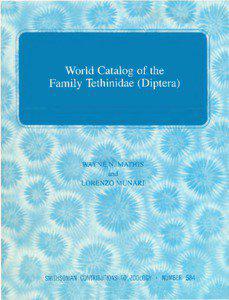World Catalog of the Family Tethinidae (Diptera)