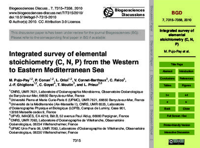 Biogeosciences Discussions 1,2  3