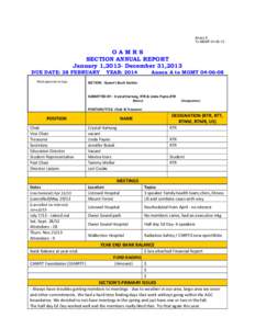 Annex E To MGMT[removed]OAMRS SECTION ANNUAL REPORT January 1,2013- December 31,2013