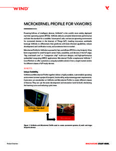 ™  MICROKERNEL PROFILE FOR VXWORKS Powering billions of intelligent devices, VxWorks® is the world’s most widely deployed real-time operating system (RTOS). VxWorks delivers unrivaled deterministic performance and s