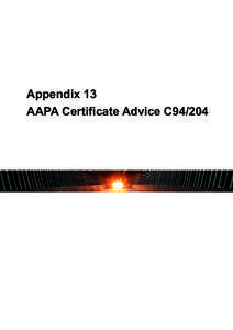 Appendix 13 AAPA Certificate Advice C94/204 