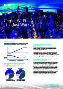 Carrier Wi-Fi That Just Works SPARE CAPACITY ONLY Mobile clients are instantly throttled as the spare capacity varies to make sure there is no negative impact for the home user