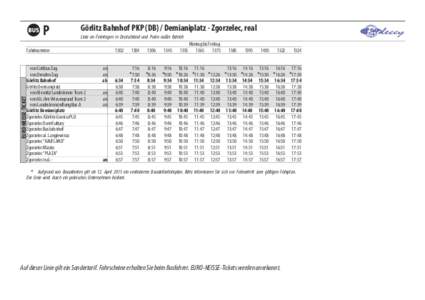 vP  Görlitz Bahnhof PKP (DB) / Demianiplatz - Zgorzelec, real Linie an Feiertagen in Deutschland und Polen außer Betrieb  Fahrtnummer