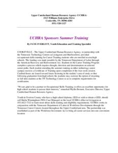 UCHRA Sponsors Summer Training