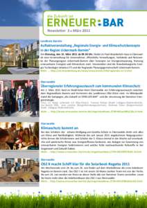 Newsletter 3 ● März 2011 Landkreis Barnim Auftaktveranstaltung „Regionale Energie- und Klimaschutzkonzepte in der Region Uckermark-Barnim“