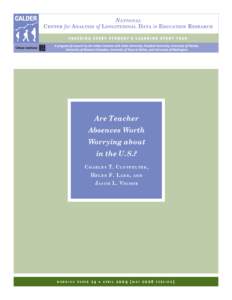 Teaching / Working time / Charles T. Clotfelter / Sick leave / Substitute teacher / Absenteeism / Absence rate / Teacher / Employment / Human resource management / Education