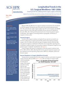 Longitudinal Trends in the U.S. Surgical Workforce[removed]: Overall growth has stalled; general surgery supply contracting Stephanie Poley; Daniel Belsky; Katie Gaul; Thomas Ricketts, PhD; Erin Fraher, PhD; George Shel