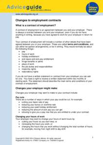 Changes to employment contracts