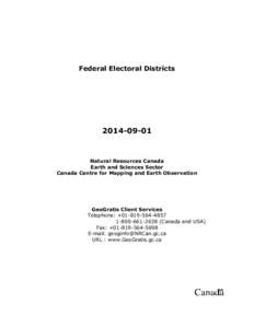 Federal Electoral Districts[removed]Natural Resources Canada Earth and Sciences Sector