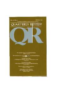 VOL. 10, NO. 4 WINTER 1990 A Journal of Scholarly Reflection for Ministry QUARTERLY R