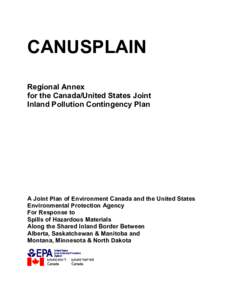 CANUSPLAIN Regional Annex for the Canada/United States Joint Inland Pollution Contin