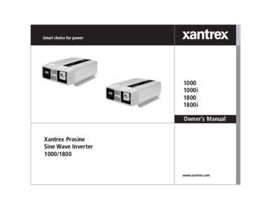 1000 1000i 1800 1800i Owner’s Manual Xantrex Prosine