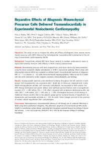 Reparative Effects of Allogeneic Mesenchymal Precursor Cells Delivered Transendocardially in Experimental Nonischemic Cardiomyopathy