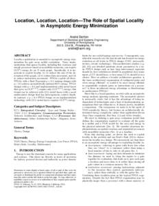 Location, Location, Location—The Role of Spatial Locality in Asymptotic Energy Minimization