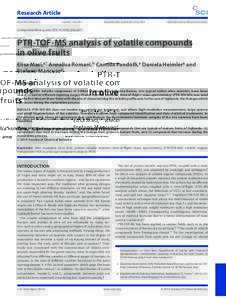 PTR-TOF-MS analysis of volatile compounds in olive fruits