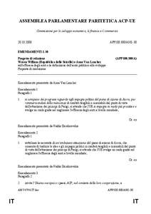 ASSEMBLEA PARLAMENTARE PARITETICA ACP-UE Commissione per lo sviluppo economico, le finanze e il commercio[removed]APP100.300/AM1-30