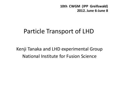Particle Transport of LHD