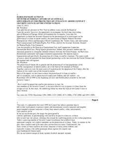 1 HAROLD KNIGHT ACTION IS MINISTER OF FOREIGN AFFAIRS OF GUATEMALA OPEN DEBATE ON THE PROTECTION OF CIVILIANS IN ARMED CONFLICT SECURITY COUNCIL OF THE UNITED NATIONS (June 25, 2012)