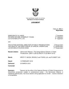 THE SUPREME COURT OF APPEAL REPUBLIC OF SOUTH AFRICA JUDGMENT  Case no: 288/11