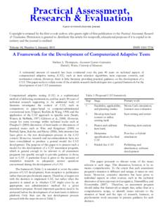 A Framework for the Development of Computerized Adaptive Tests.