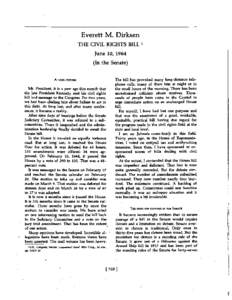 Everett M. Dirksen THE CIVIL RIGHTS BILL 1  June 10, 1964