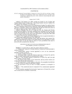 Assembly Bill No. 696–Committee on Government Affairs CHAPTER 566 AN ACT creating the Tricounty Railway Commission of Carson City and Lyon and Storey counties; providing for the appointment, number, terms, reimbursemen
