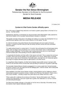 Canberra’s Red Centre Garden officially opens