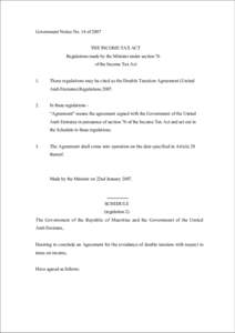 Government Notice No. 14 of 2007 THE INCOME TAX ACT Regulations made by the Minister under section 76 of the Income Tax Act 1.