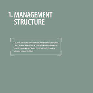 1. MANAGEMENT STRUCTURE One of the main resources that will enable Norilsk Nickel to overcome the