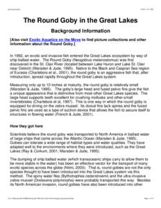 gobyback.html[removed]:31 PM The Round Goby in the Great Lakes Background Information