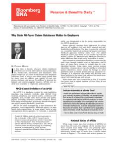 Pension & Beneﬁts Daily ™  Reproduced with permission from Pension & Benefits Daily, 12 PBD 114, [removed]Copyright 姝 2012 by The Bureau of National Affairs, Inc[removed]http://www.bna.com  Why State All