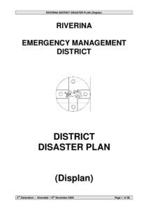 RIVERINA DISTRICT DISASTER PLAN (Displan)  RIVERINA EMERGENCY MANAGEMENT DISTRICT