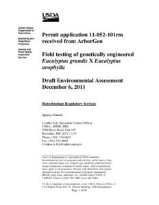 USDA/APHIS Environmental Assessment