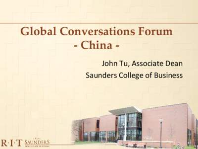 Global Conversations Forum - China -