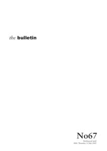 the bulletin  No67 Embargoed until 0001 Thursday 31 July 2003