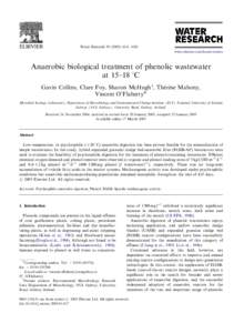 ARTICLE IN PRESS  Water Research–1620 www.elsevier.com/locate/watres  Anaerobic biological treatment of phenolic wastewater