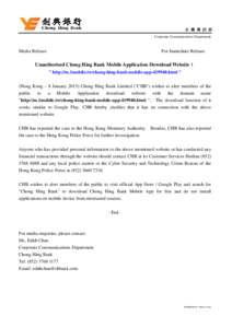 Chong Hing Bank / Alert