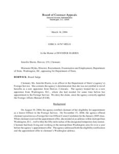 Board of Contract Appeals General Services Administration Washington, D.C[removed]_____________________ March 14, 2006