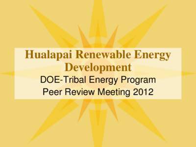 Hualapai Tribe - Hualapai Renewable Energy Development