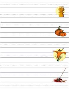 Five Eights Lined Paper - Fall Theme