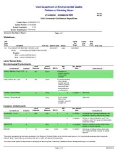 Utah Department of Environmental Quality Division of Drinking Water UTAH20004 Run Da[removed]