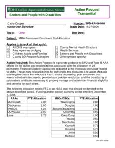 Seniors and People with Disabilities Cathy Cooper Authorized Signature Topic:  Action Request