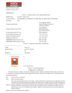 Material Safety Data Sheet Lead (IV) Acetate, 95% MSDS# 09083